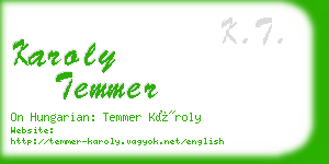 karoly temmer business card